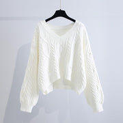 Loose Outer Wear Lazy Style Hole Knit Sweater