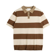 Business Striped Short-sleeved T-shirt Men