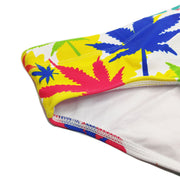 White Background Colorful Maple Leaf Printing Swim Briefs