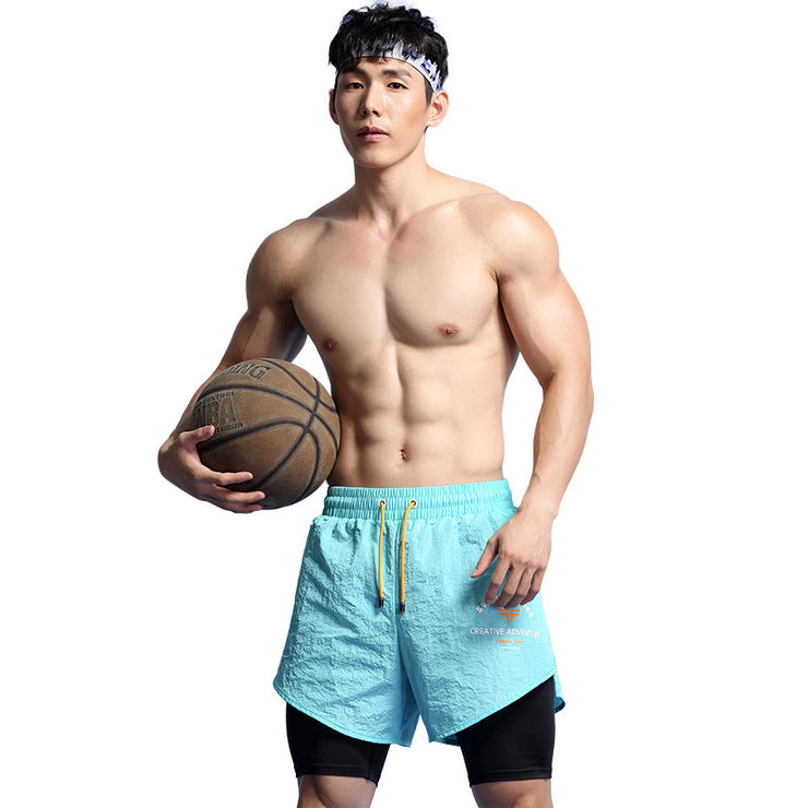 Double-layer Sports Pants Basketball Track And Field Quick-drying Beach Shorts