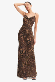 Slip Back Leopard Print Dress With Straps