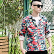 Men's Cotton Camouflage Long-sleeved Shirt