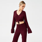 Two Piece Pants Set Long Sleeve Top