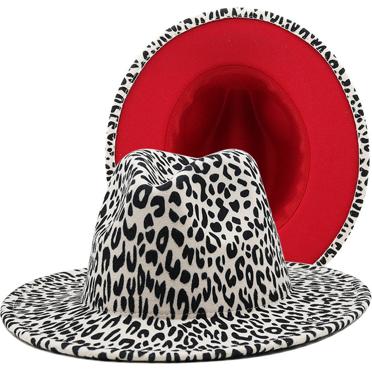 Men's And Women's Fashionable All-match Milky White Leopard Print Woolen Hat