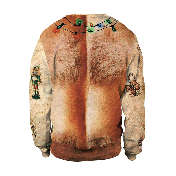 Christmas Digital Printing Round-neck Pullover