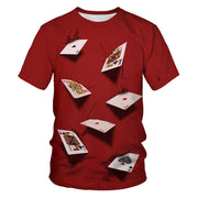 Poker Men's 3D Digital Printing Short Sleeve