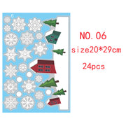 Glass Stickers Old People Scene Layout Christmas Decoration