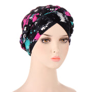 Tie-dyed Short Braid Can Hide Hair Turban Hat