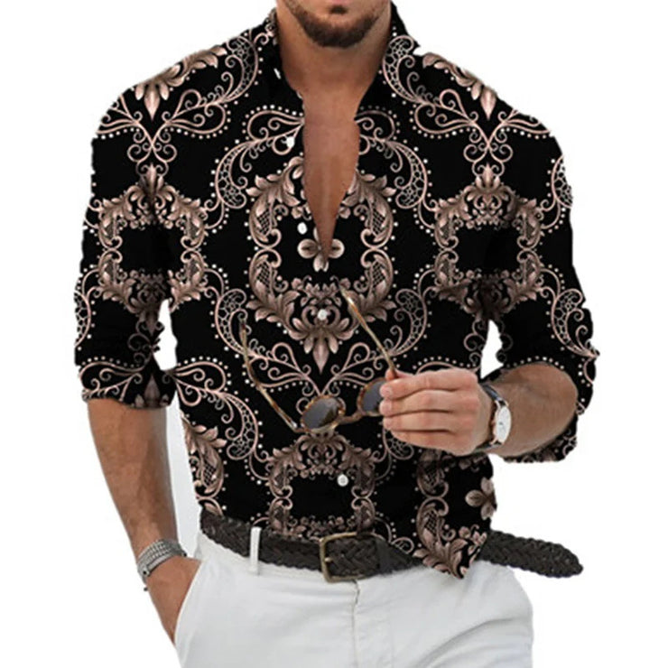 Men's Trendy Thin Ethnic Print Shirts