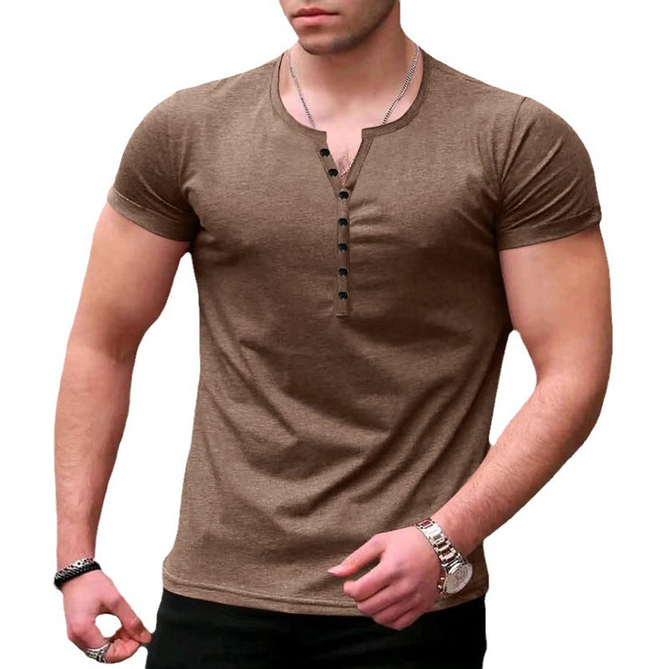 Short Sleeve Men's Solid Color T-shirt