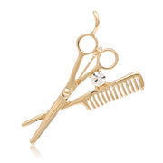 Creative Barber Scissors Comb Men's Pin