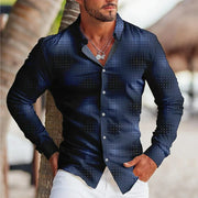 Colorful Printed Long Sleeve Lapel Shirt For Men