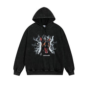 Graffiti Hooded Printed Sweater Men And Women Street Hoodie