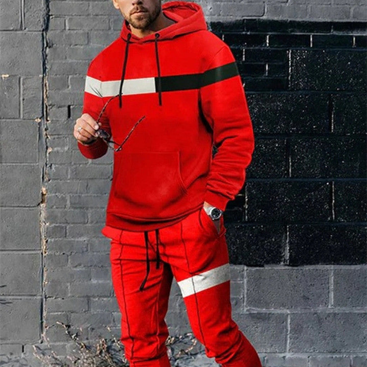 Men's Fashion Casual Hooded Sweater And Trousers Suit