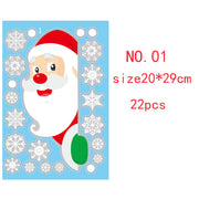 Glass Stickers Old People Scene Layout Christmas Decoration