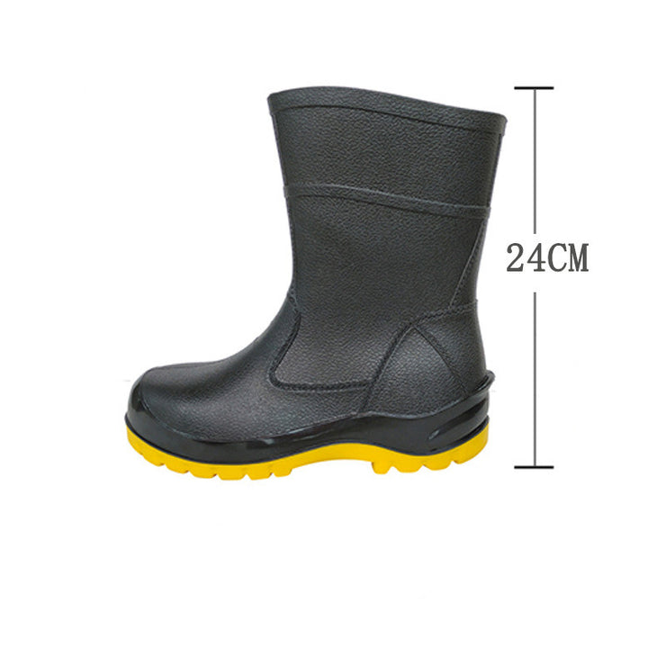 Labor Protection Rain Boots Men's Short Tube Low Top