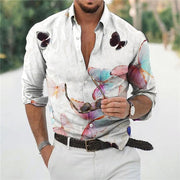 Men's Loose Floral Shirt Beach Retro