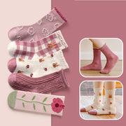 Autumn And Winter Mori Style Girls Lace Mid-calf Length Socks