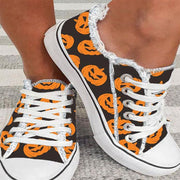 Large Size Halloween Ghost Head Pumpkin 3D Printing Low-top Shoes