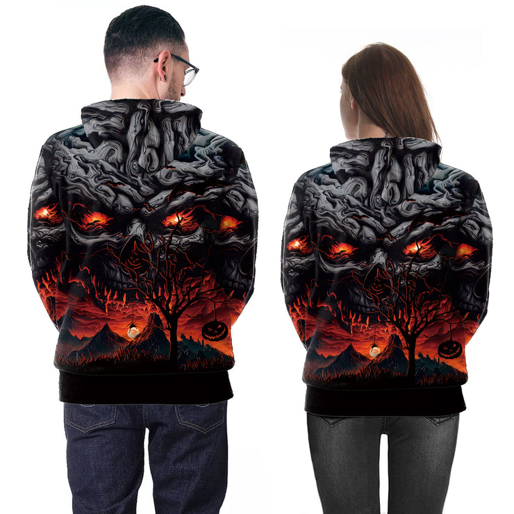 Men's Halloween 3D Digital Printing Dark Couple Casual Sweatshirt