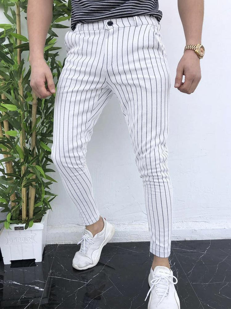 Men's Printed Casual Fashion Striped Trousers