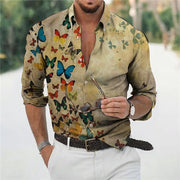 Men's Loose Floral Shirt Beach Retro