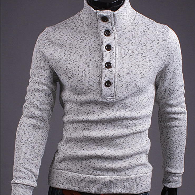 Men's Fashion Trendy Turtleneck Buttons Sweater