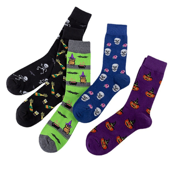 Men's Halloween Skull Printed Sports Cotton Socks