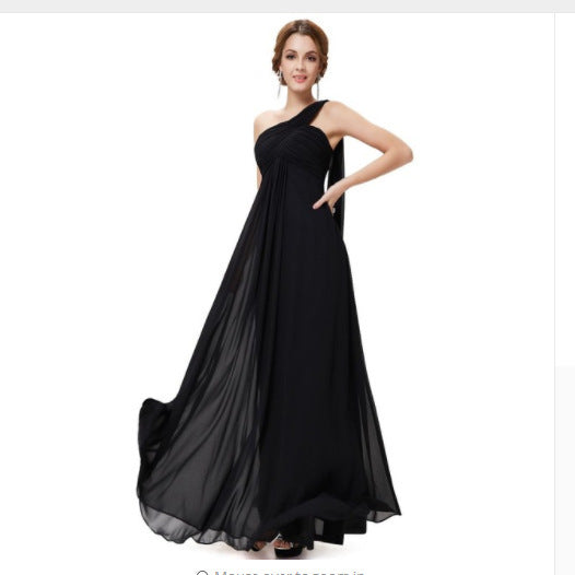 Elegant One-shoulder Ribbon Long Slim-fit Backless Banquet Dress