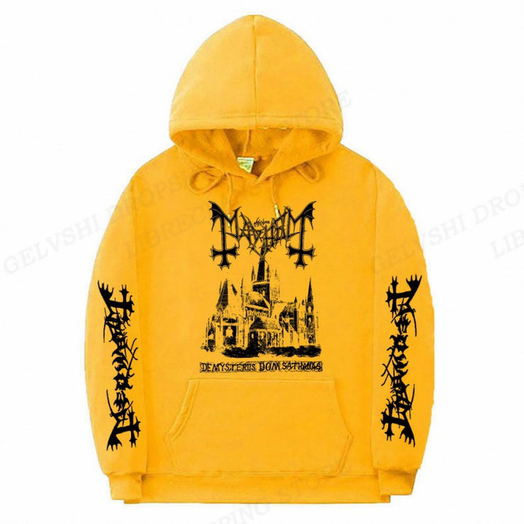 Men's Solid Color Printed Fashion Hoodie