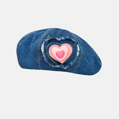 Japanese Sweet Love Denim Beret