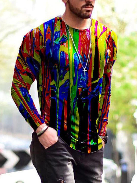 Colorful Men's 3D Digital Printed T-shirt