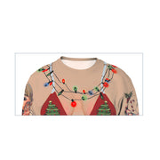 Christmas Digital Printing Alpaca Round-neck Pullover