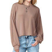 European And American Leisure Drop-shoulder Round Neck Pullover