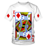 Poker Men's 3D Digital Printing Short Sleeve