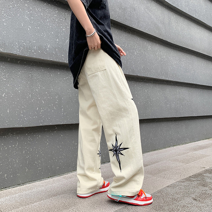 Men's Fashion Casual Retro Loose Straight Wide-leg Pants