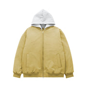 Men's Fake Two-piece Detachable Hooded Jacket