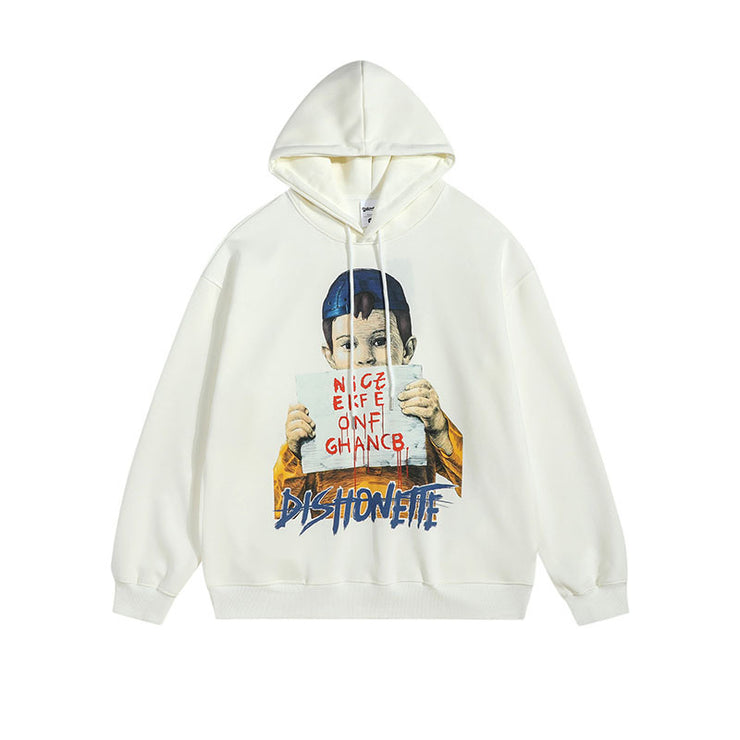 Graffiti Hooded Printed Sweater Men And Women Street Hoodie