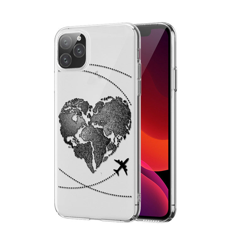 Airplane Map Mobile Phone Case Mobile Phone Transparent Soft