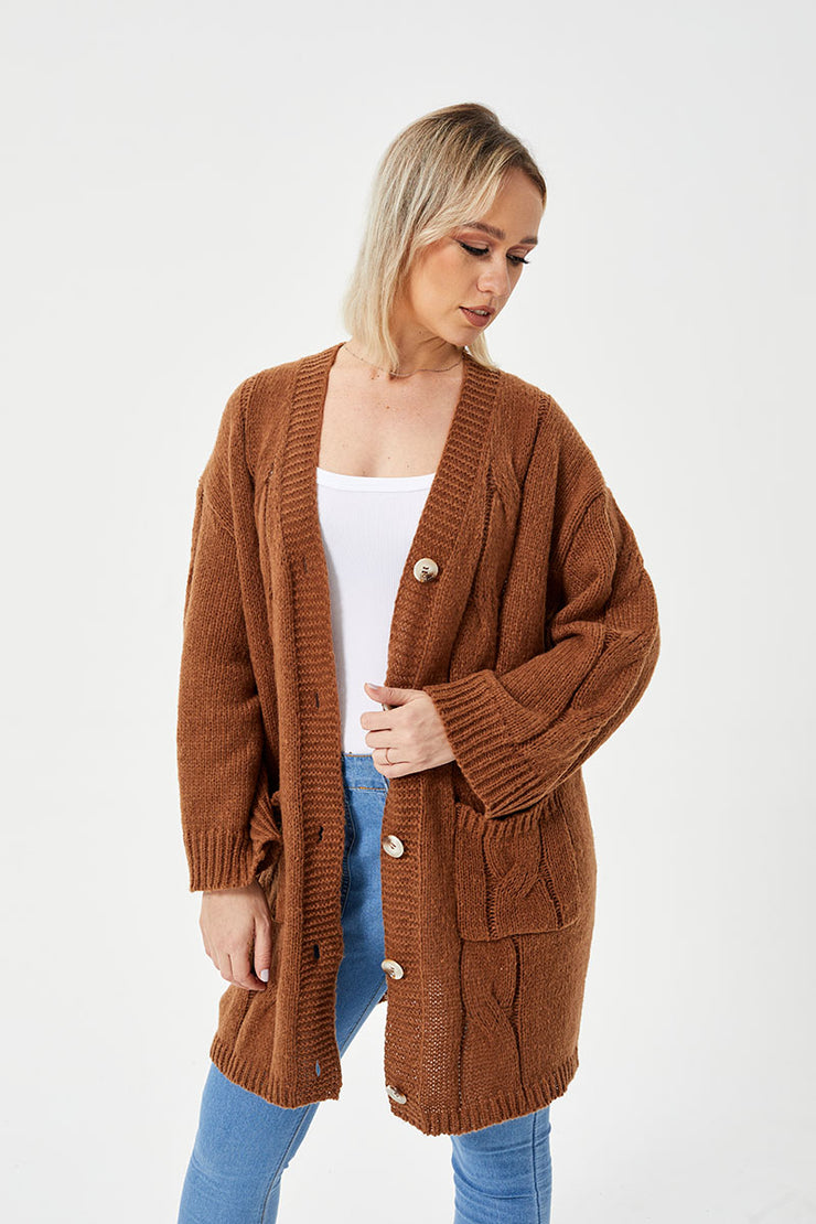 Women's Warm Long Casual Cardigan Sweater