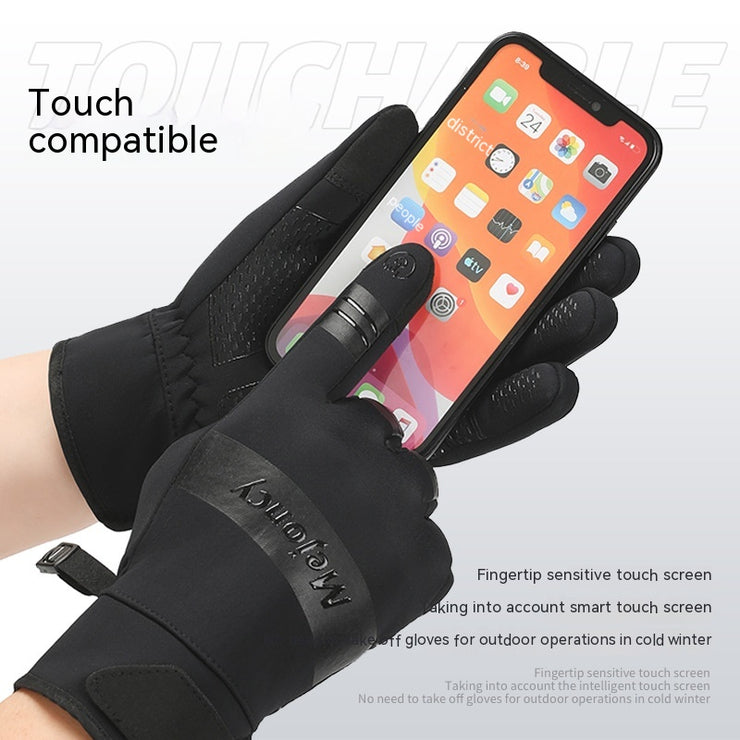 Men's And Women's Fashion Outdoor Waterproof Windproof Touch Screen Riding Cold-proof Gloves