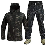 Outdoor Shark Skin Thermal Suit Special Forces Camouflage Brushed Thickened Suit Autumn And Winter Soft Shell Large Size Shell Jacket