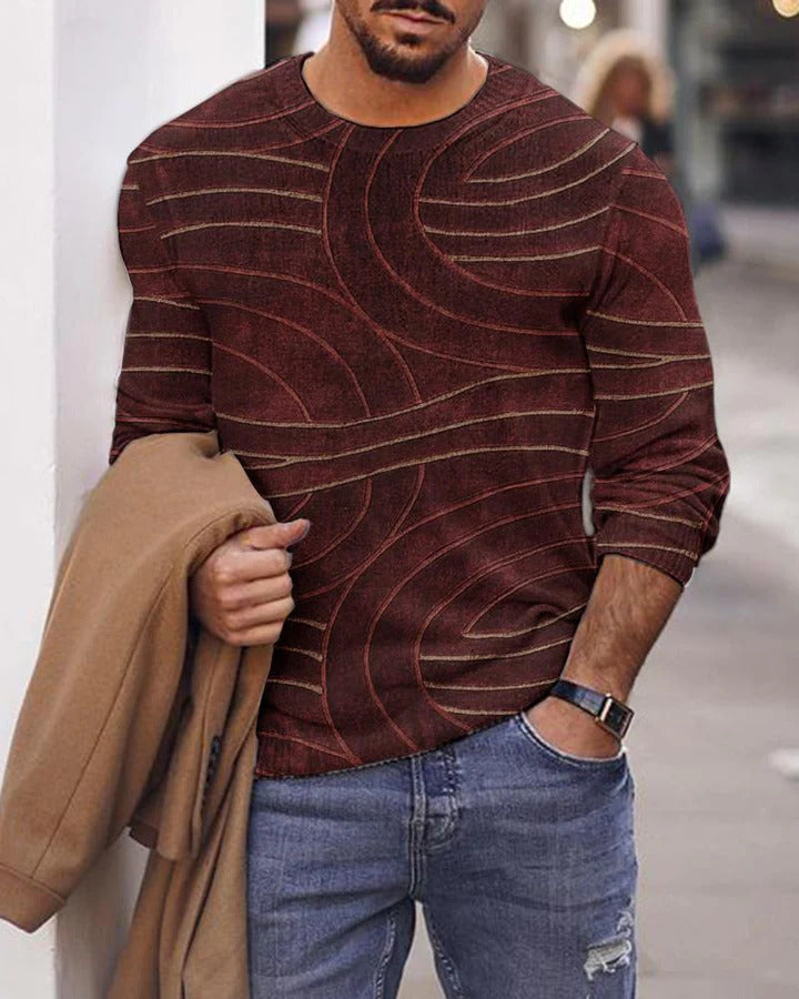 Men's Muscle Print Long Sleeve T-Shirt