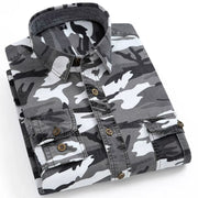 Men's Cotton Camouflage Long-sleeved Shirt