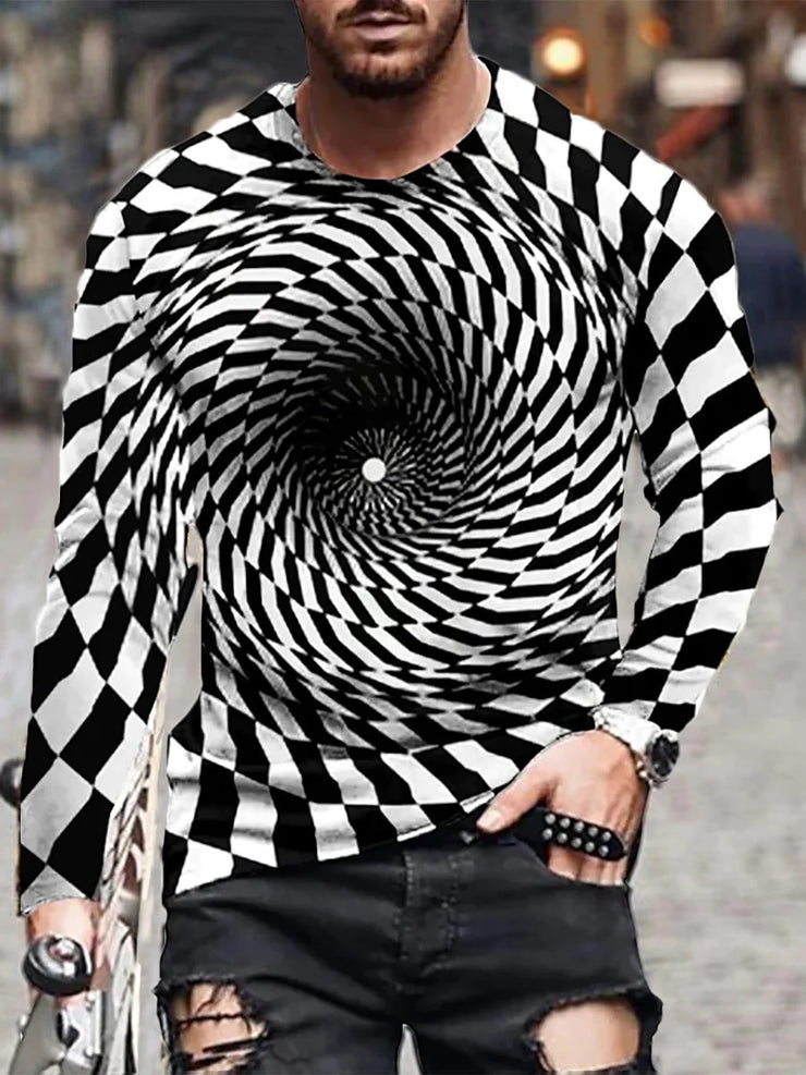 Trendy Hip-hop Gradient Swirl Retro T-shirt