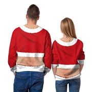 Men's Santa Claus Digital Printing Pullover Round Neck Couple Sweater