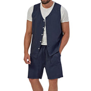 Men's Solid Color Fashion Vest Casual Suit