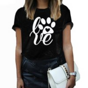 Love Footprints Letters European And American Street Style Short Sleeve