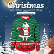 Digital Printing Pullover Round Neck Christmas Couples Sweater Female Factory Wholesale