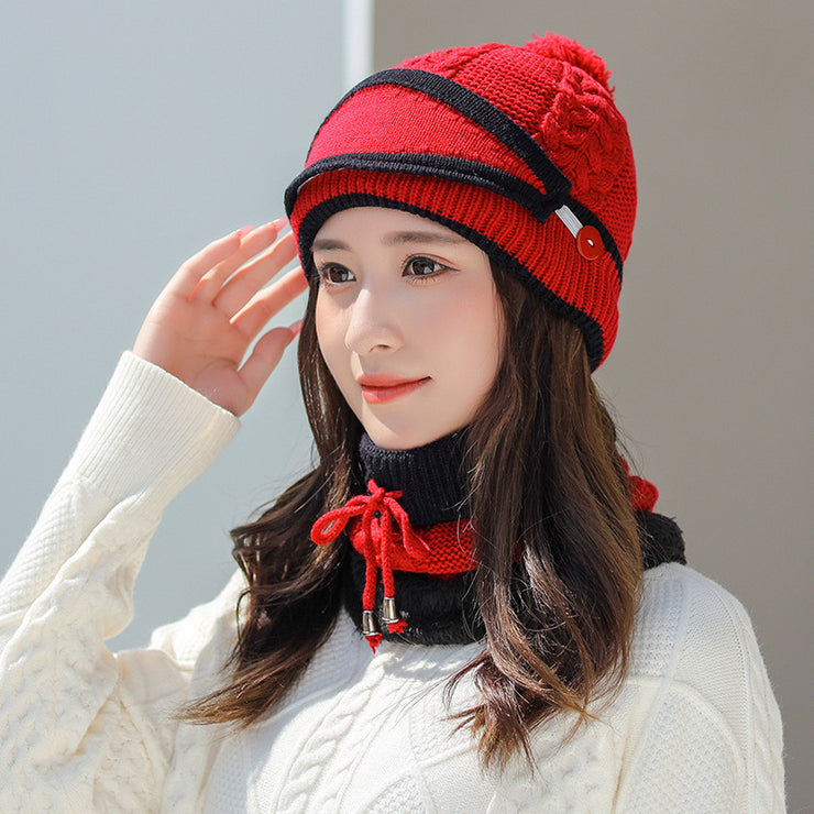 Thicken Plus Velvet Warm Ear Protection Wool Hat